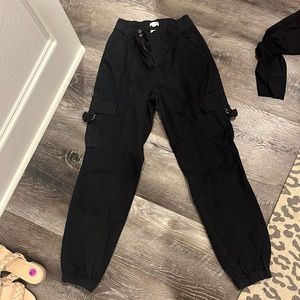 Womens black garage cargo pants